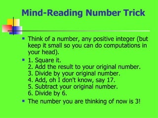 Amazing Maths Trick Ppt