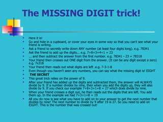 Amazing Maths Trick Ppt