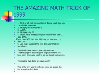 Amazing Maths Trick Ppt