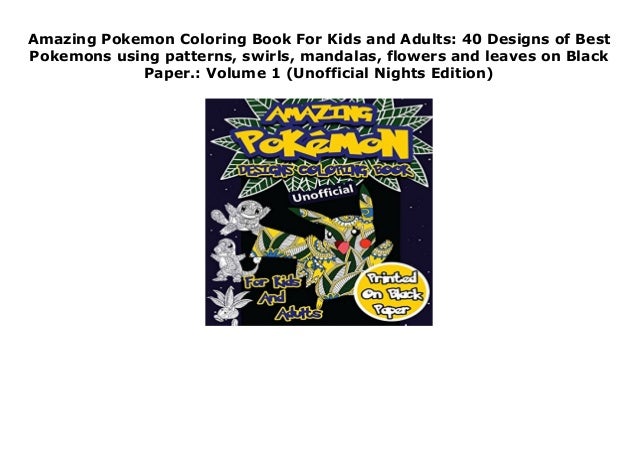 Download Amazing Pokemon Coloring Book For Kids And Adults 40 Designs Of Best
