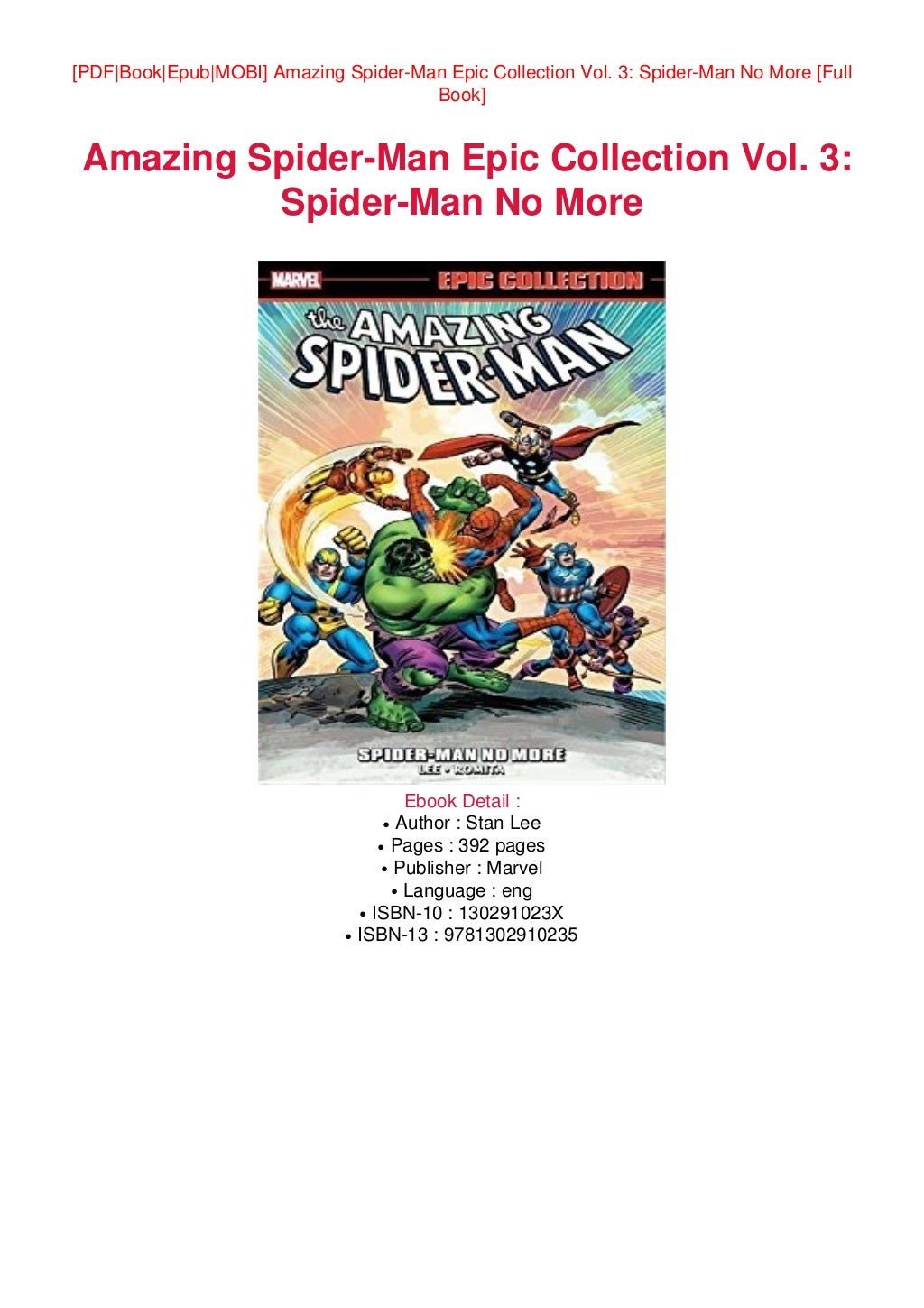 spiderman epic collection
