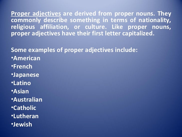 Amazing adjectives