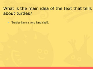Amazing animals comprehension questions