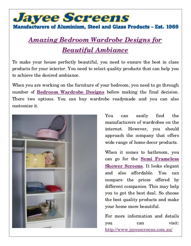 Amazing Bedroom Wardrobe Designs For Beautiful Ambiance