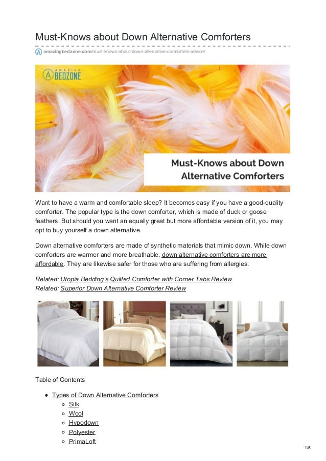 Must Knows About Down Alternative Comforters Amazingbedzone Com
