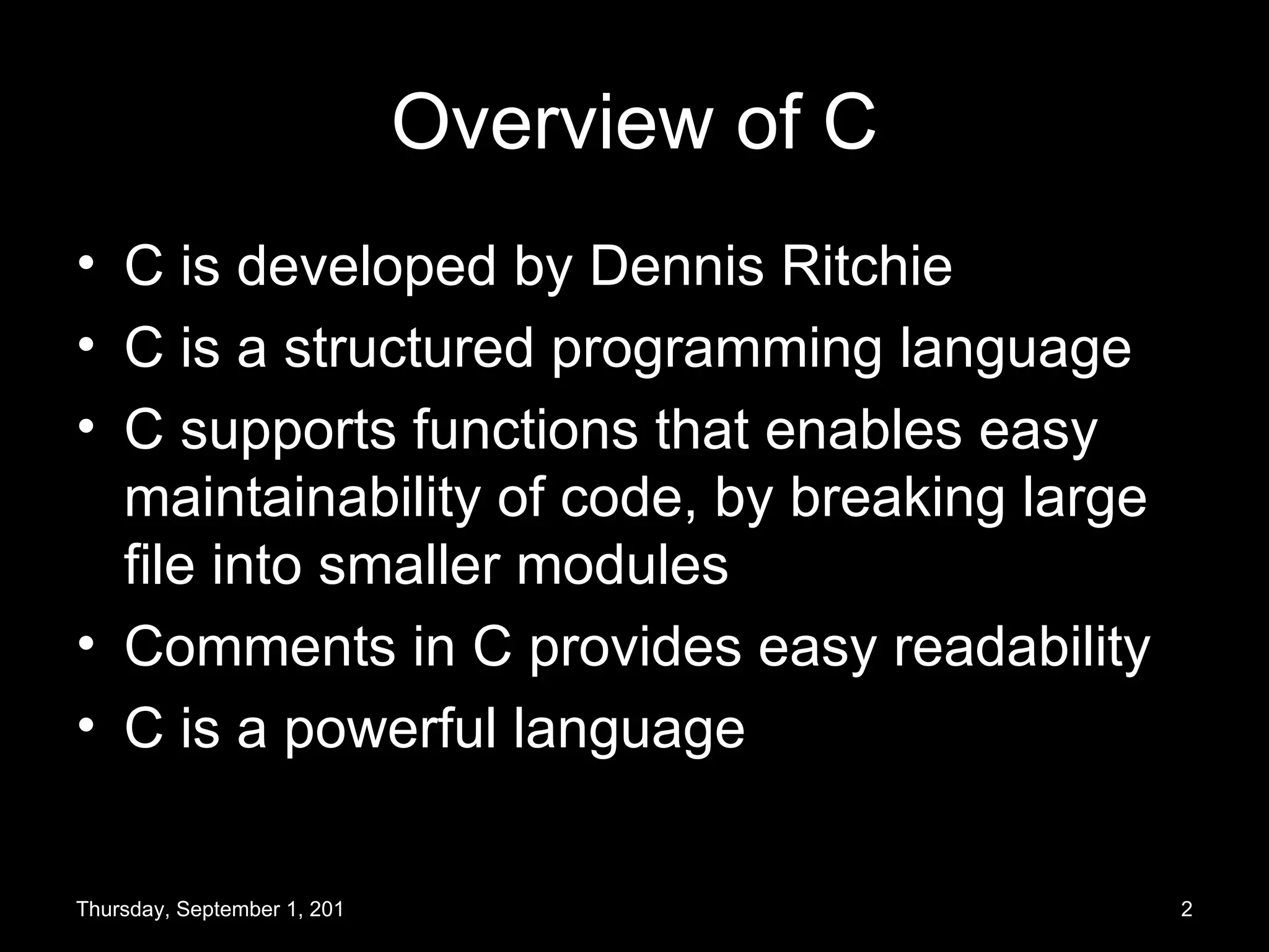 Basics of C programming | PPT