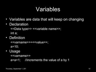 Basics of C programming | PPT