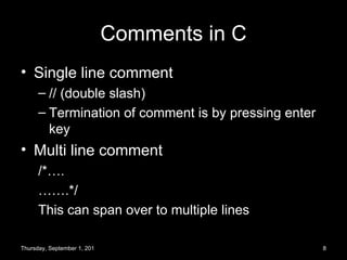 Basics of C programming | PPT