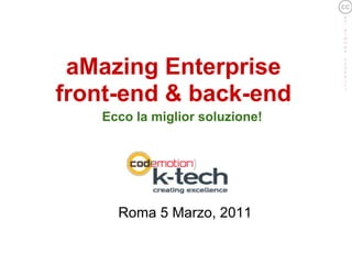 aMazing Enterprise
front-end & back-end
   Ecco la miglior soluzione!




     Roma 5 Marzo, 2011
 