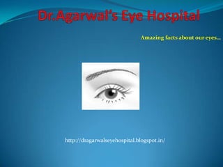 Amazing facts about our eyes…




http://dragarwalseyehospital.blogspot.in/
 