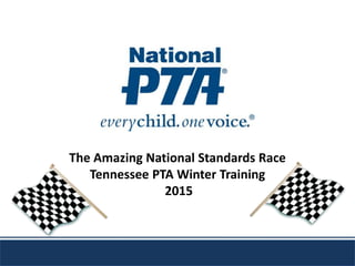 The Amazing National Standards Race
Tennessee PTA Winter Training
2015
 