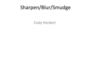 Sharpen/Blur/Smudge Cody Heckert 