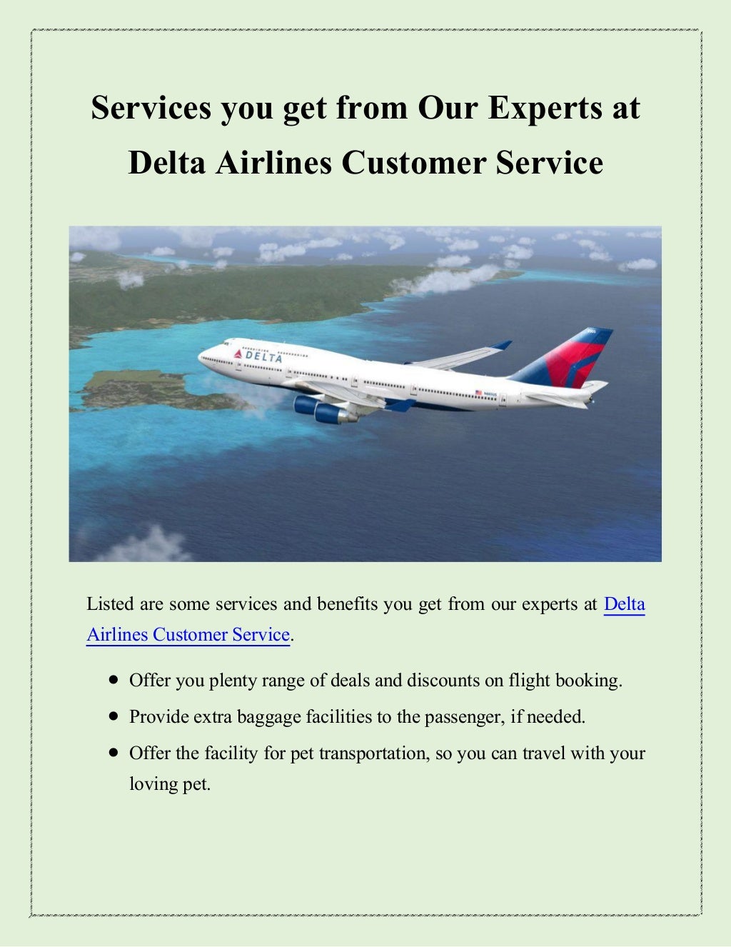 Amazing offers and deals with delta airlines customer service