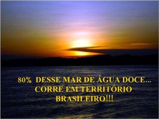 80% DESSE MAR DE ÁGUA DOCE... CORRE EM TERRITÓRIO BRASILEIRO!!!