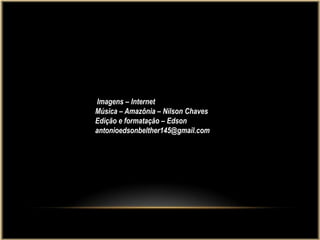 Imagens – Internet
Música – Amazônia – Nilson Chaves
Edição e formatação – Edson
antonioedsonbelther145@gmail.com
 