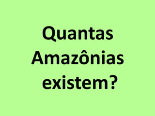 Quantas
Amazônias
existem?
 