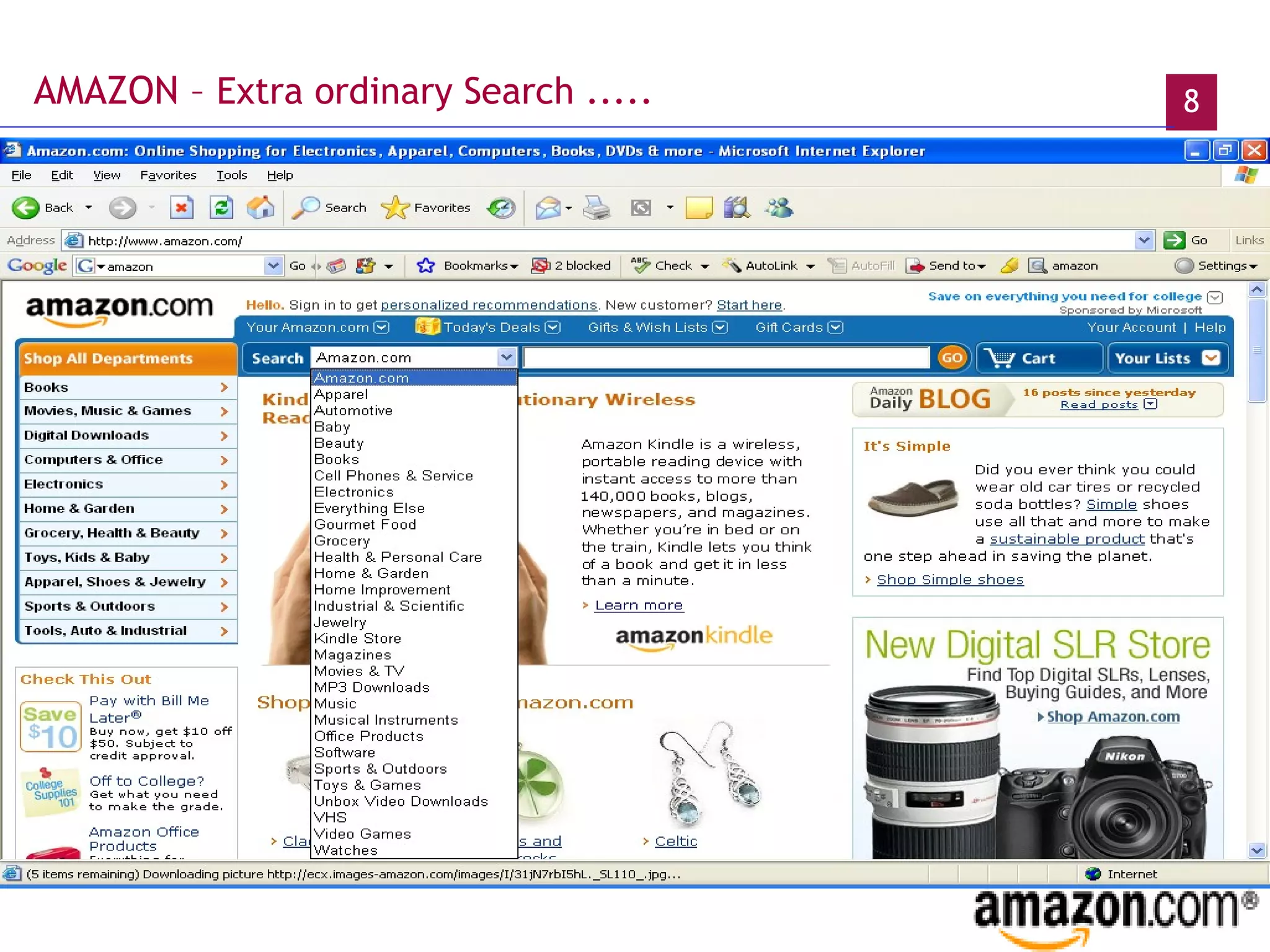 AMAZON –  Extra ordinary Search ..... 