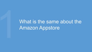 What is the same about the
Amazon Appstore
 