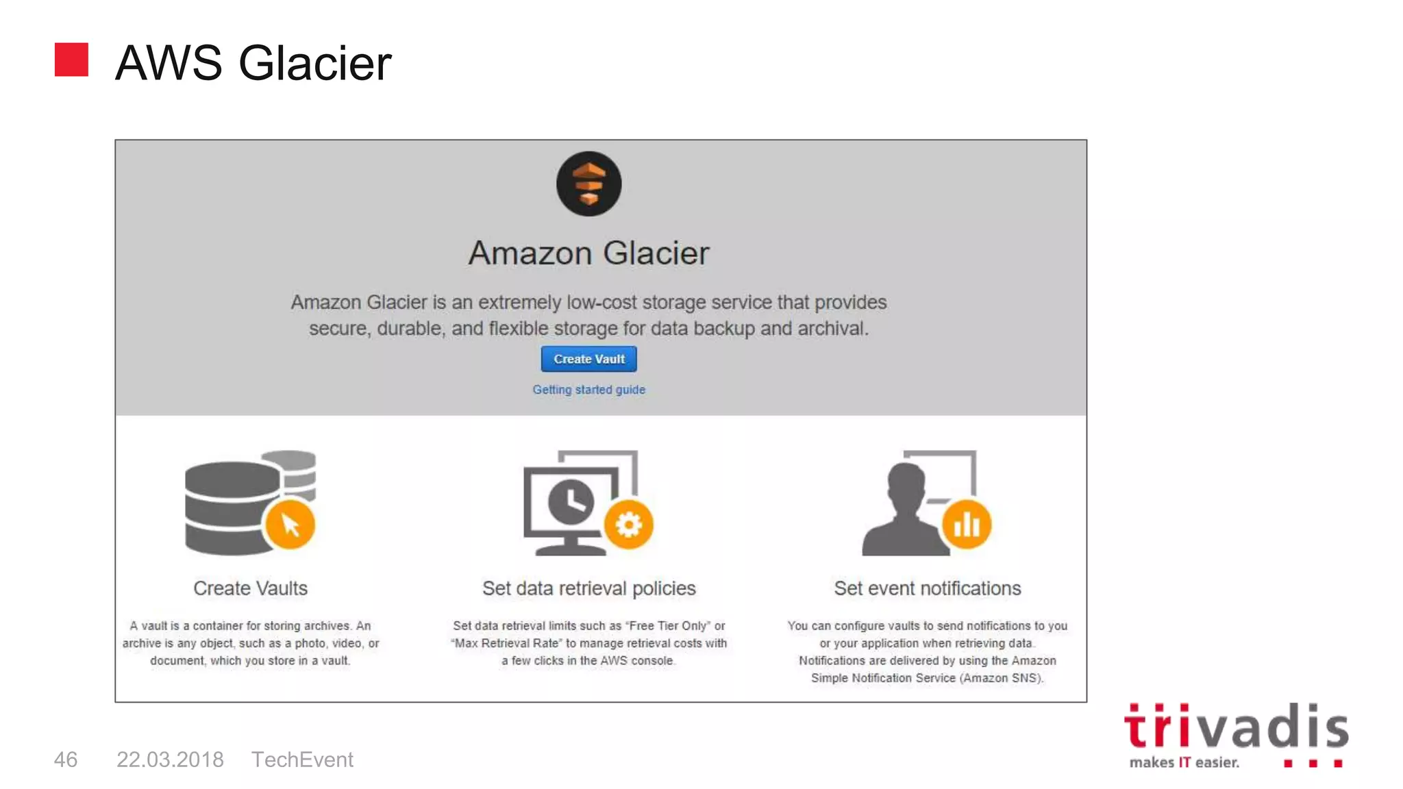 AWS Glacier
TechEvent46 22.03.2018
 
