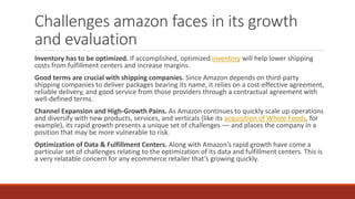 Amazon Risks And Challenges Supply Chain Management of Amazon | PPTX