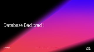 © 2018, Amazon Web Services, Inc. or its affiliates. All rights reserved.
Database Backtrack
Backtrack is a quick way to b...