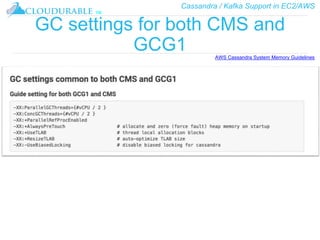 Cassandra / Kafka Support in EC2/AWS
™
GC settings for both CMS and
GCG1 AWS Cassandra System Memory Guidelines
 