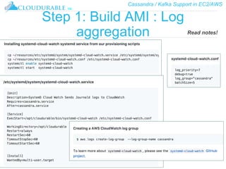 Cassandra / Kafka Support in EC2/AWS
™
Step 1: Build AMI : Log
aggregation Read notes!
 
