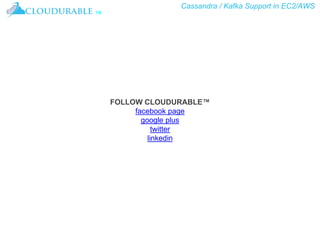 Cassandra / Kafka Support in EC2/AWS
™
FOLLOW CLOUDURABLE™
facebook page
google plus
twitter
linkedin
 