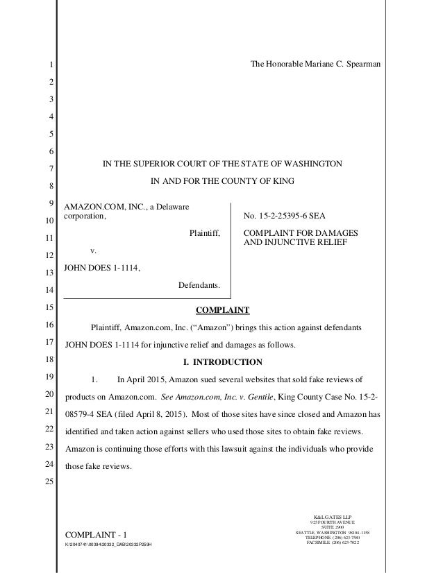 Amazon Fake Reviews Lawsuit Against Fiverr Sellers