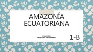 AMAZONÍA
ECUATORIANA
1-BUNIANDES
FACULTAD DE DERECHO
 