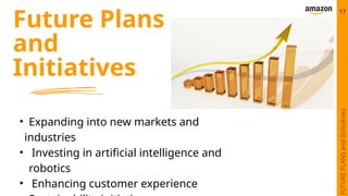 Future Plans
and
Initiatives
17
FUTURE
PLANS
and
IInitiatives
• Expanding into new markets and
industries
• Investing in artificial intelligence and
robotics
• Enhancing customer experience
 