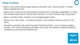 Amazon alexa - building custom skills | PPTX