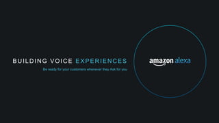 BUILDING VOICE EXPERIENCES
Be ready for your customers whenever they Ask for you
 