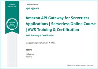 Amazon API Gateway for Serverless Applications.pdf