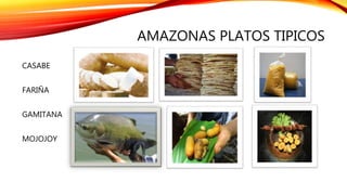 AMAZONAS PLATOS TIPICOS
CASABE
FARIÑA
GAMITANA
MOJOJOY
 