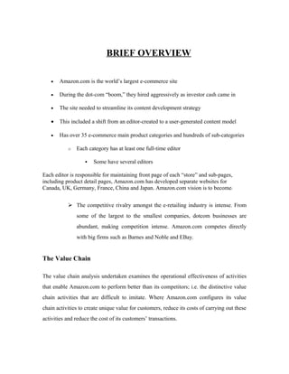 Amazon Pre Brief Notes.pdf Amazon assignment | DOC