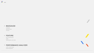 INDEX
MAXGAUGE
OVERVIEW
ARCHITECTURE
FEATURE
FEATURE
REAL-TIME MONITOR
ADMIN
PERFORMANCE ANALYZER
PERFORMANCE ANALYZER
ALERT & MONITORING
EXEM DASHBOARD
 
