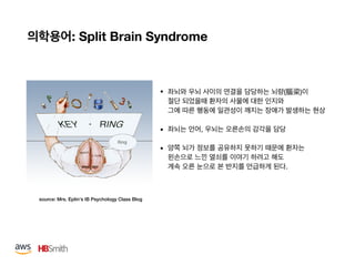 : Split Brain Syndrome
• (腦梁梁)  
 


• , 

•  
 
.
source: Mrs. Eplin's IB Psychology Class Blog
 