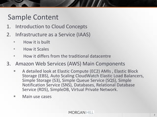 Sample ContentIntroduction to Cloud ConceptsInfrastructure as a Service (IAAS) How it is built