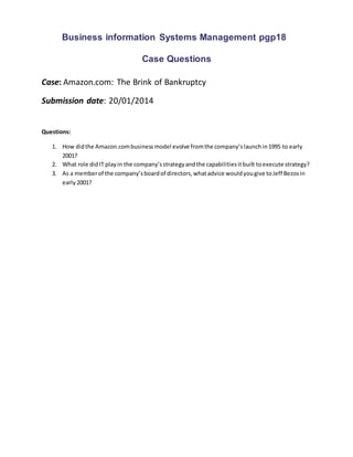 Amazon case questions | DOCX