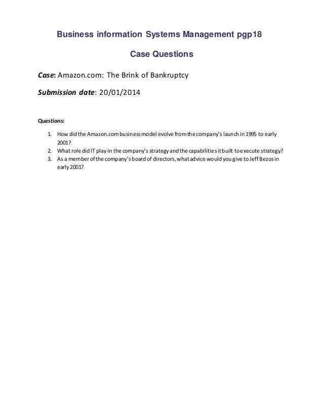 Amazon Case Questions