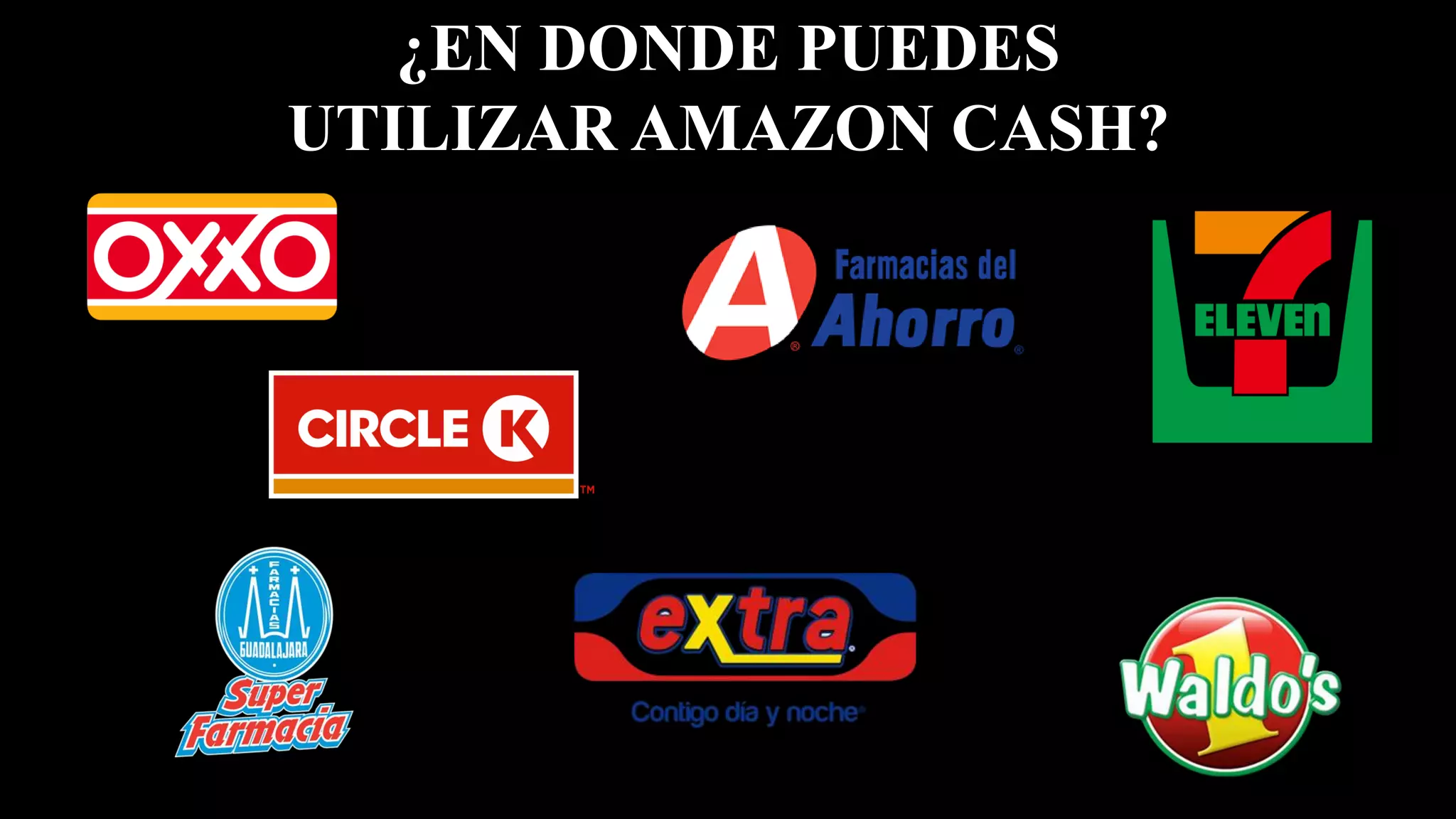 ¿EN DONDE PUEDES
UTILIZAR AMAZON CASH?
 