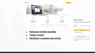 ● Pulsamos el botón amarillo
● “Iniciar sesión”
● Iniciamos o creamos una sesión
 