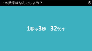 5この数字はなんでしょう？
1秒→3秒 32％↑
 