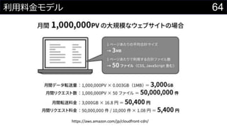 64利用料金モデル
https://aws.amazon.com/jp/cloudfront-cdn/
 