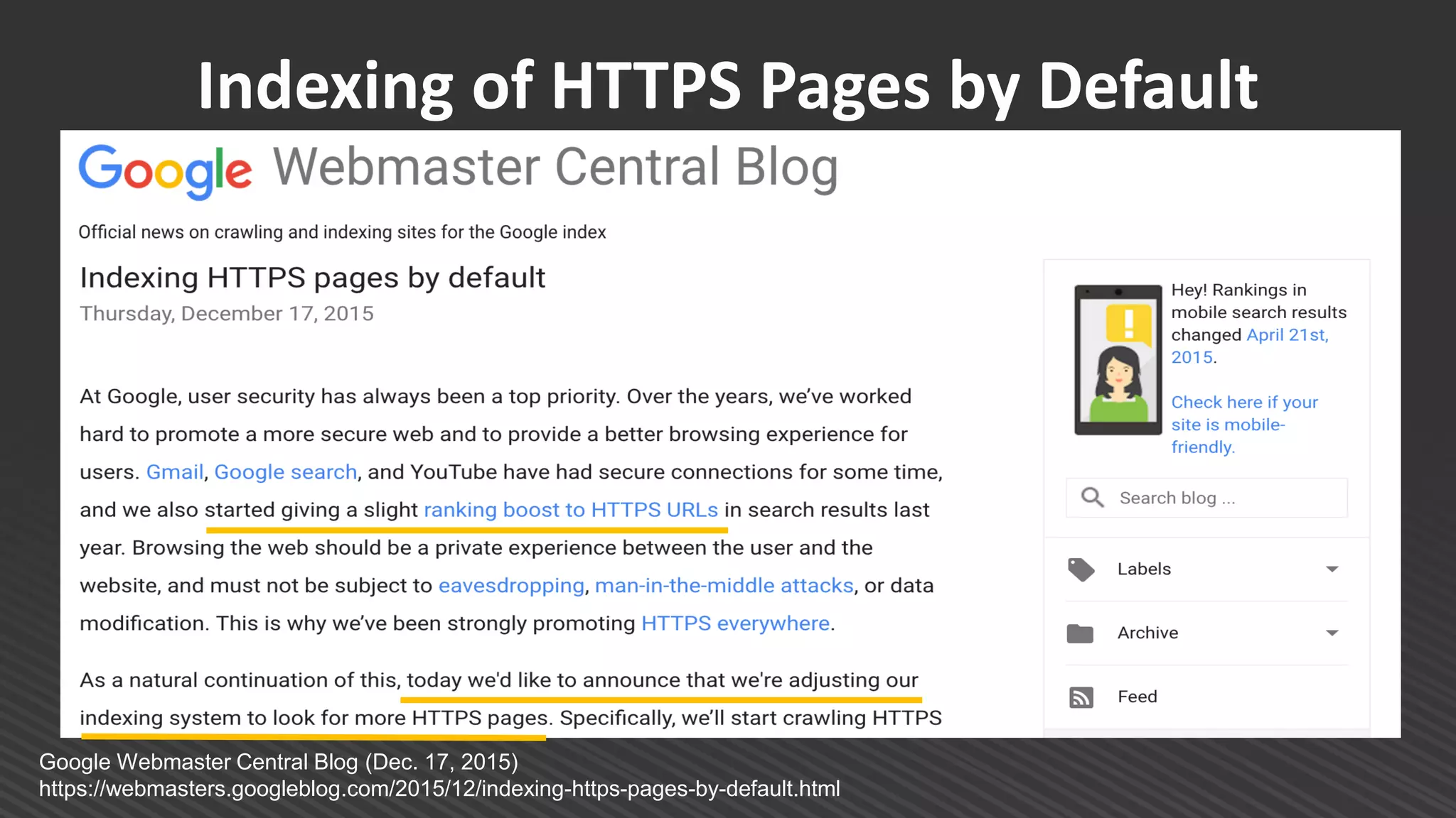 Google Webmaster Central Blog (Dec. 17, 2015)
https://webmasters.googleblog.com/2015/12/indexing-https-pages-by-default.html
Indexing of HTTPS Pages by Default
 