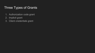 Amazon Cognito OAuth 2.0 Grants | PPTX