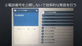 ①電話番号を公開しないで効率的な発信を行う
 