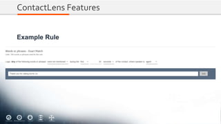 ContactLens Features
Example Rule
 