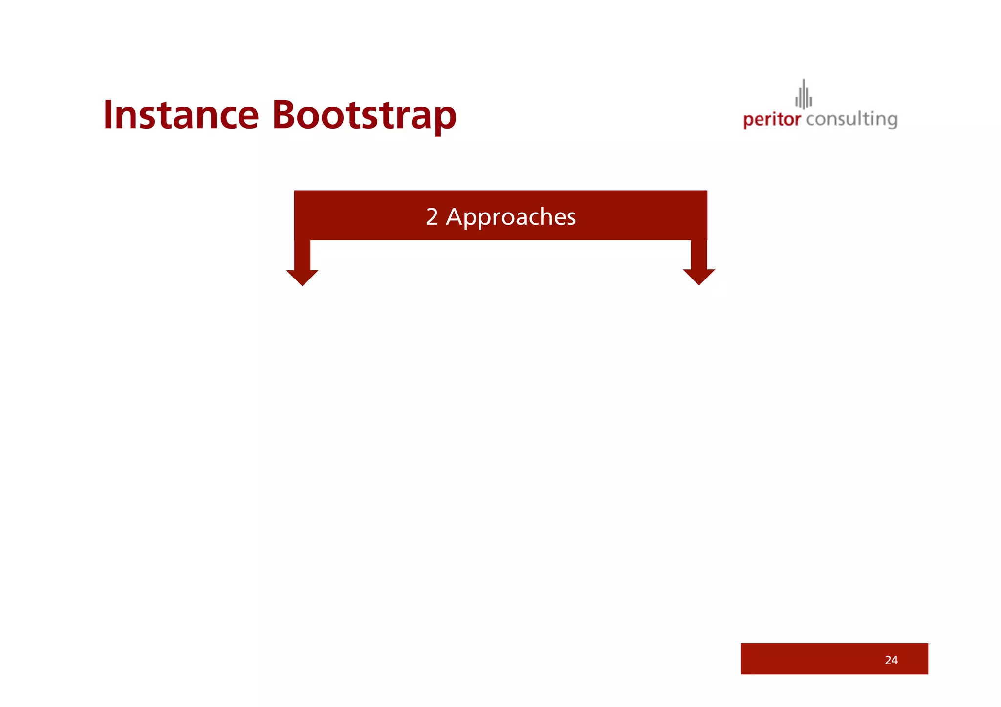 Instance Bootstrap

                2 Approaches




                               24
 